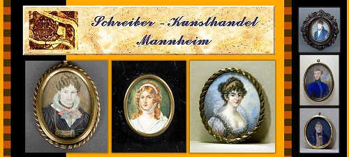 Miniaturen des 19. Jahrhunderts, Georg Friedrich Ochs, E. Matthews, Damenporträt, Herrenporträt, Damenminiatur, Herrenminiatur