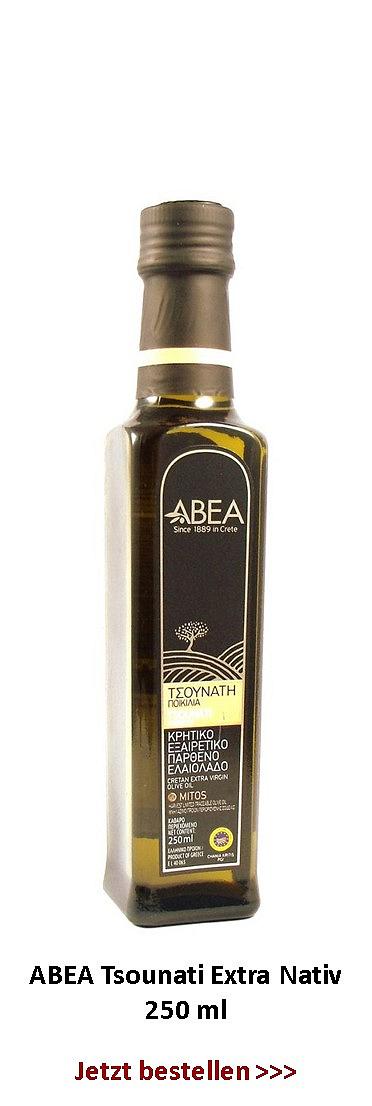 Jetzt kaufen! ABEA Tsounati Olivenöl Extra Nativ 250 ml Flasche
